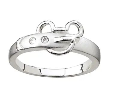 Sterling Silver .925✿ Crystal BUCKLE✿ Mickey Ring Disney Park Authentic Size 7 • $21.95