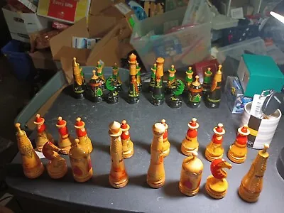 Vintage Hand-painted Chinese Chess Pieces • $40
