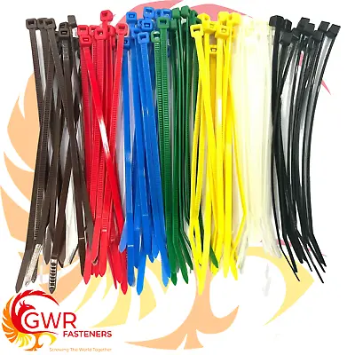 £4.32 • Buy Mixed Pack Of Coloured Cable Ties - Various Sizes & Quantities - Nylon Zip Ties