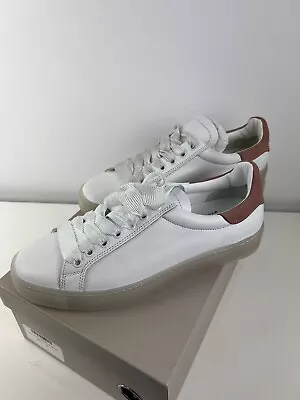 $89 • Buy New DOF Size 38 Melrose White / Rose Leather Sneakers RRP $249.95