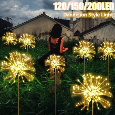 $33.99 • Buy 120/200LED Solar Firework Lights Waterproof Outdoor Path Lawn Garden Decor Lamp