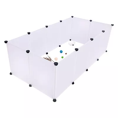 £17.99 • Buy 12 Panels Pet Fence PP Plastic DIY Folding Run Fence Puppy Dog Cat Animal Cage