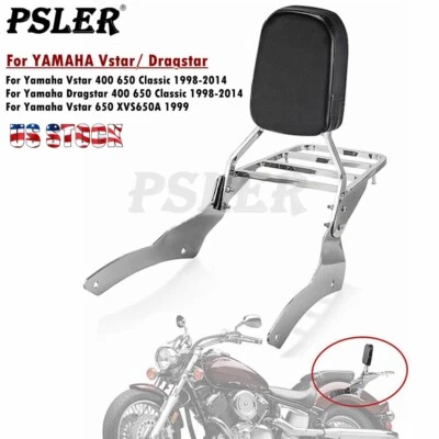 $80.74 • Buy Motorcycle Backrest Sissy Bar For Yamaha V Star 650 Classic 1998-2014 XVS650A