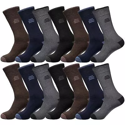 Mens Merino Wool Socks Winter Warm 2.4 Tog Hiking Work Boot Sock Size UK 6-11 • £7.49