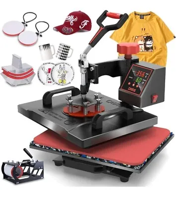 Oiiee 5 In 1 Heat Press 12  X 15  Machine Transfer  T-Shirt /Mug/Plate Hat • $149.99