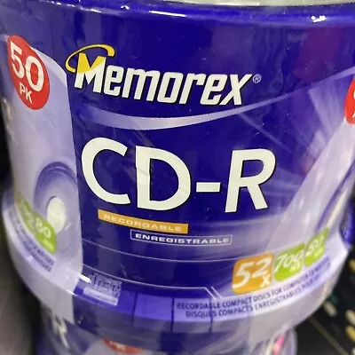 Memorex  Recordable CD-R Media 52x 700mb 80min W/spindle 50-pack NEW Sealed S20 • $19.94