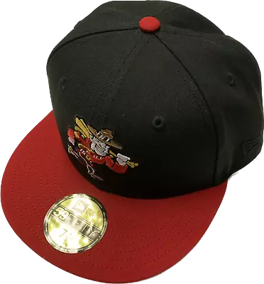 Vancouver Canadians MiLB New Era 59fifty The Mountie Fitted Custom Black Red Hat • $50.69