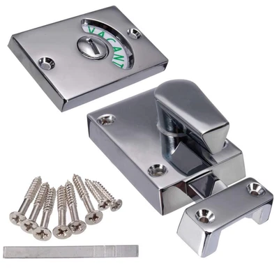 $21.68 • Buy Door Lock Indicator,Toilet Bathroom Lock Vacant/Engaged Chrome Latch Indicati...