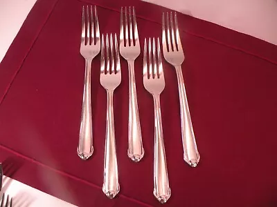 Set Of 5 Mikasa Gerald Patrick Classico Satin 18/8 Stainless Dinner Forks 8  • $51.75