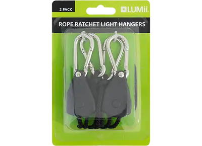 PAIR LUMII ROPE RACHETS 40kgs 2M ROPE For Carbon Filters Fans & Grow Lightsp • £9.99