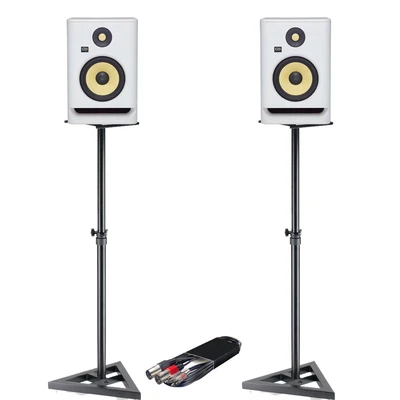 £529 • Buy KRK Rokit RP8 G4 White Noise Speakers (Pair) + Monitor Stands + RCA - XLRm Cable