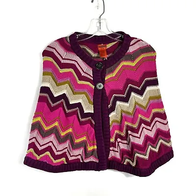 Missoni For Target Girl’s Pink Signature Chevron Knit Shrug Poncho Sweater XL • $18
