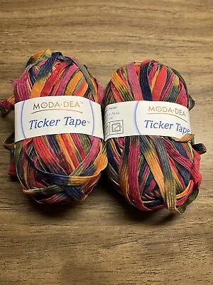 Moda Dea Ticker Tape Yarn 9727 Charade 50g 1.76 Oz 62 M 67 Yd 2 Skeins Italy • $6.55