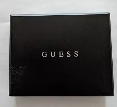 New W Box Men's Black Leather Guess Wallet Flip Valet Id Bifold Photo Rfid Logo • $9.72