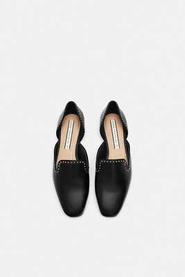 $44.99 • Buy Zara Studded Moccasin Flat Shoes Black Sz Us 8 Eur 39 New