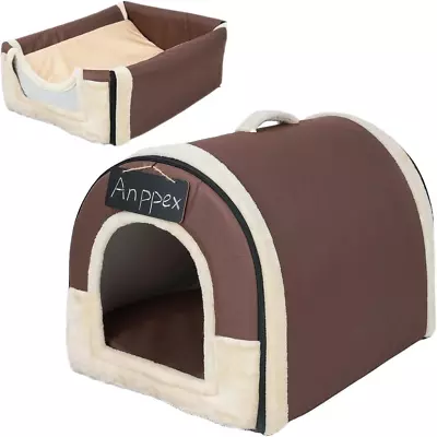 Small Dog House Indoor 2 In 1 Washable Covered Dog Cat Bed Insulated Cozy Pet  • $53.95