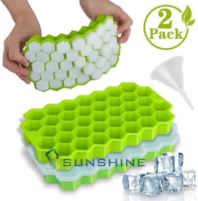 2x Ice Cube Maker Molds 74 Grids Mini Small Trays Silicone Bar Whiskey Cocktails • $12.99
