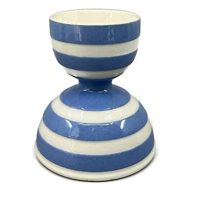 Vtg TG Green Cornish Ware Double Egg Cup Blue White Stripe • $65