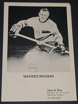 Maurice Richard - Nhl Old Timer Jersey - Jean A. Roy Marketing Director Postcard • $14.62