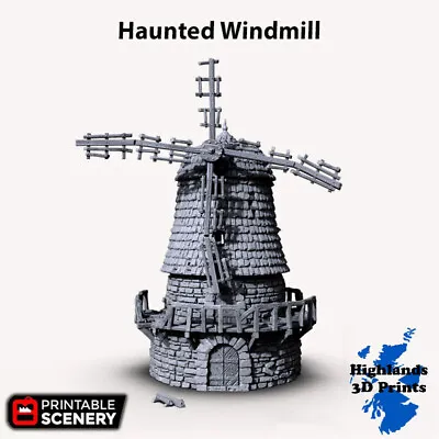 Haunted Windmill Scatter Terrain Tabletop Gaming DnD 3DPrint 32/28/20/15/10 • £36.54