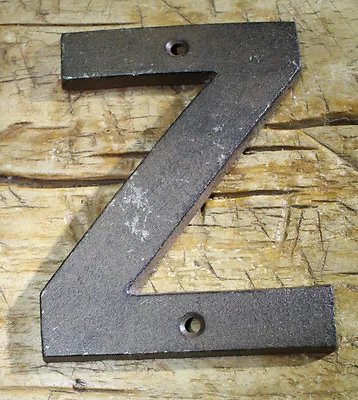 Cast Iron Industrial LETTER Z Sign Rustic Brown 5  Tall Alphabet  • $7.99