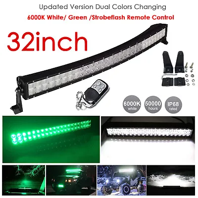 32inch 360W Green White Off-road Led Light Bar Driving For ATV Hunting Fishing • $307.56