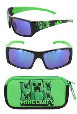 Toddler Minecraft Sunglasses & Case Set 100% UV Protection Creepers Glasses • $8.98