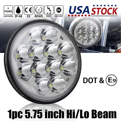 5-3/4  5.75 Inch Round LED Projector Headlight Sealed Hi/Lo Beam Round For Motor • $26.75