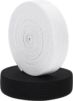 Flat Woven White Elastic Black Elastic 8mm 20mm 25mm 38mm 50mm Waistband Swings  • £1.39