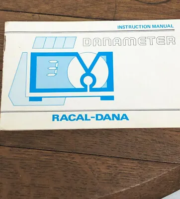 Vintage Racal-Dana Danameter Instruction Manual • $12