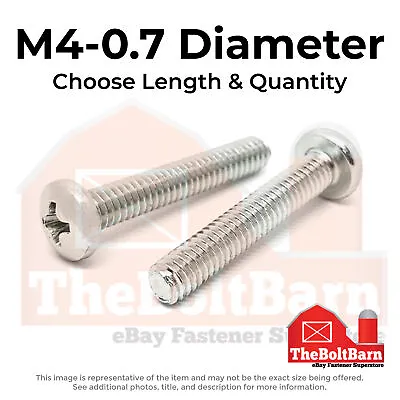 M4-0.7 Stainless Phillips Pan Head Machine Screws (Choose Length & Qty) • $7.50