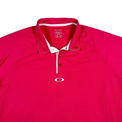 Oakley Golf Polo Shirt Men's XL Pink Pullover Regular Fit Hydrolix Performance • $18