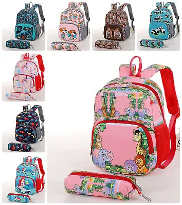 Unisex Fully Lined Printed Backpack & Pencil Case Girls Boys Rucksack Gym Bag XB • £13.95