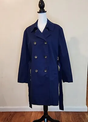 J.Crew $248 Petite Trench Coat Clor Navy  Blue  Size P6  • $53.40