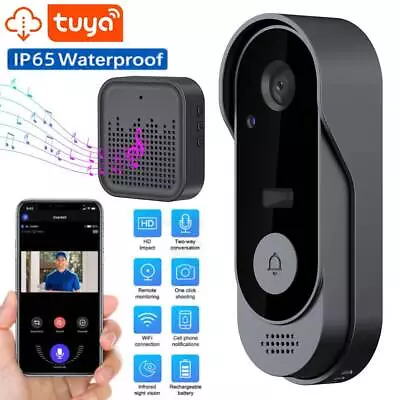 Wireless Video Doorbell Phone Smart WiFi Security Camera Door Bell Ring Intercom • $34.12