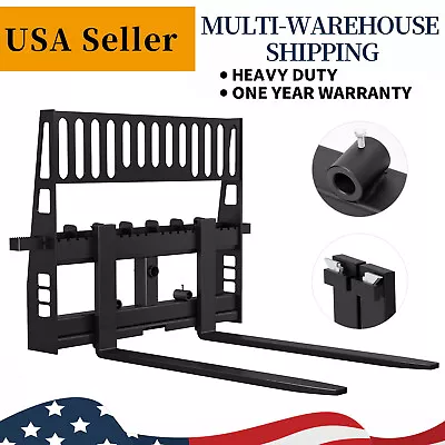 48  Skid Steer Pallet Fork Attachment With Heavy-Duty Blades 4500lbs Capacity US • $619.99