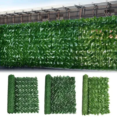 3m 6m Artificial Ivy Leaf Hedge Roll Privacy Fence Screen Wall Landscape Screen • £11.99