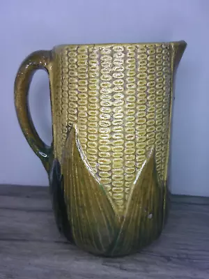 Antique Designed Ear Of Corn Pitcher Brush- Mccoy Majolica #44 6  Tall       Z96 • $39.95