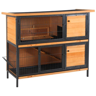 £184.99 • Buy Wooden Metal Rabbit Hutch Guinea Pig Hutch Bunny Cage Pet House Bunny