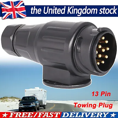 13 Pin Trailer Plug Bar Caravans Socket Electrical Electrical Towing Connector • £8.99