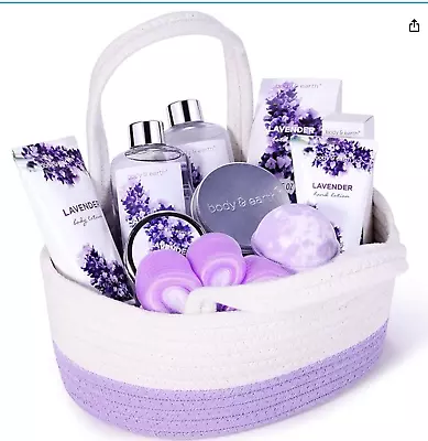 Spa Gift Basket For Women - Bubble Bath Shower Gel Body Lotion Lavender Spa Set • $27.75