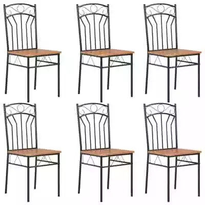 VidaXL Dining Chairs 6 Pcs Brown MDF • $389.52