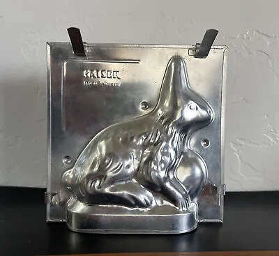 Vintage KAISER West Germany RABBIT Easter BUNNY Chocolate Metal Mold *with Clips • $22.88