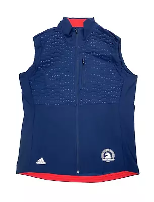 Adidas Boston Marathon Runner Navy Blue Full Zip Training Vest FQ6609 Mens Large • $48