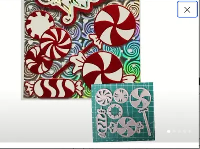 Christmas Candy Cane Die Cuts Metal Texture Card Scrapbook FAST Free Shipping • $10.39