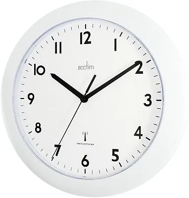 Acctim 74132 Cadiz Radio Controlled Wall Clock White 25.5cms • £23