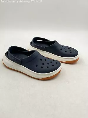 Unisex Crocs Navy Platform Slide Clogs New - Size M 9 / W 11 Nwob • $9.99