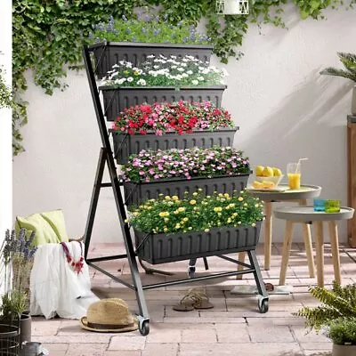 Vertical Raised Garden Bed 5 Tiers Elevated Planter Boxes Outdoor Garden Balcony • $61.09