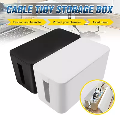 Cord Cable Storage Box Wire Management Socket Tidy Organizer Home Office Case • £17.87