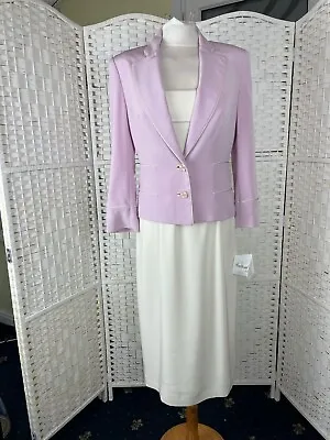£42.99 • Buy  Simon Ellis  Ivory Lilac Lined Dress & Jacket Wedding Party Size 12 BNWT